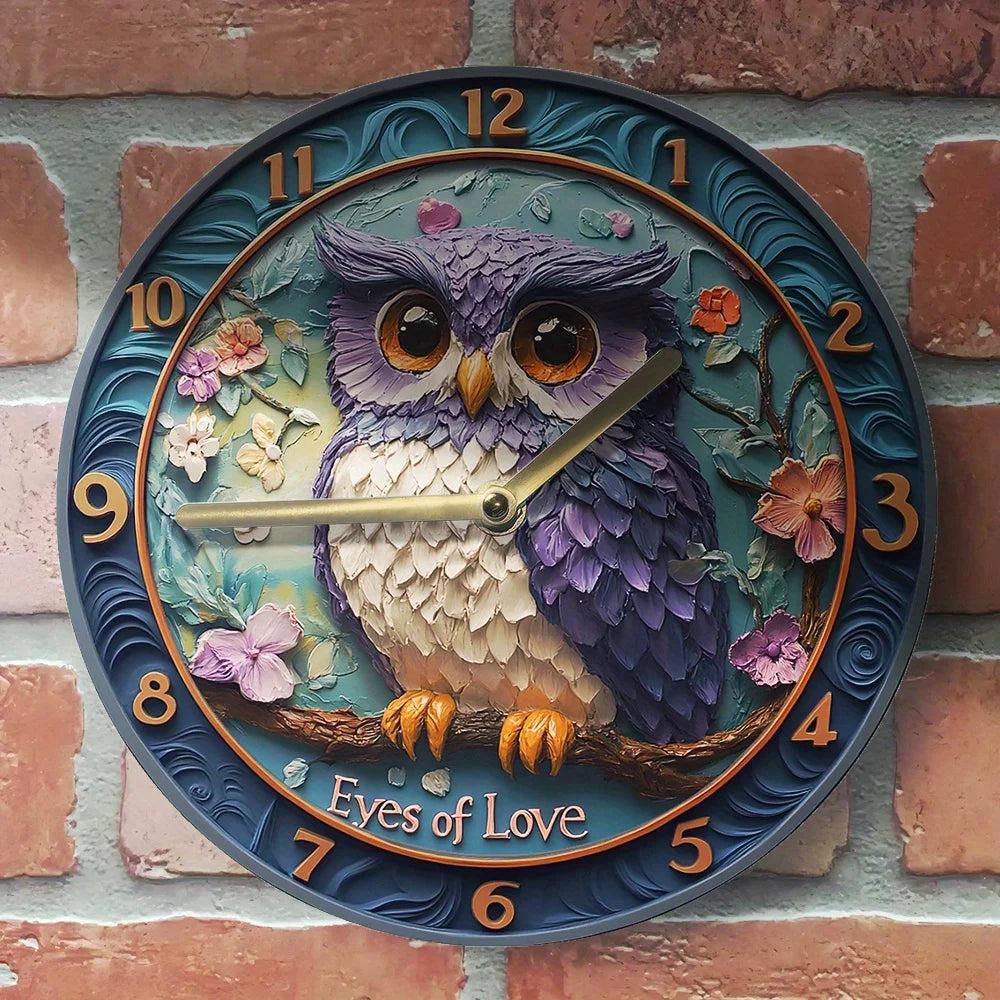 Floral Owl Wall Clock for Mystic Home Decor-MoonChildWorld