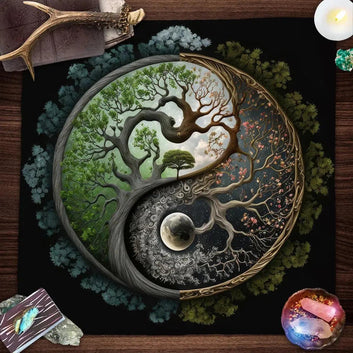 Tree of Life Pagan Altar Cloth Tarot Card Mat Mystical Witchcraft Divination Tarot Tablecloth For Spread Tarot Reading