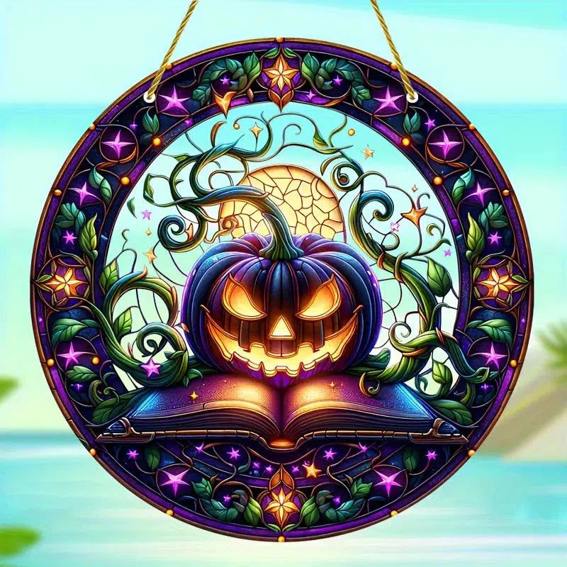 Halloween Pumpkin Suncatcher Spooky Halloween Home Decor-MoonChildWorld