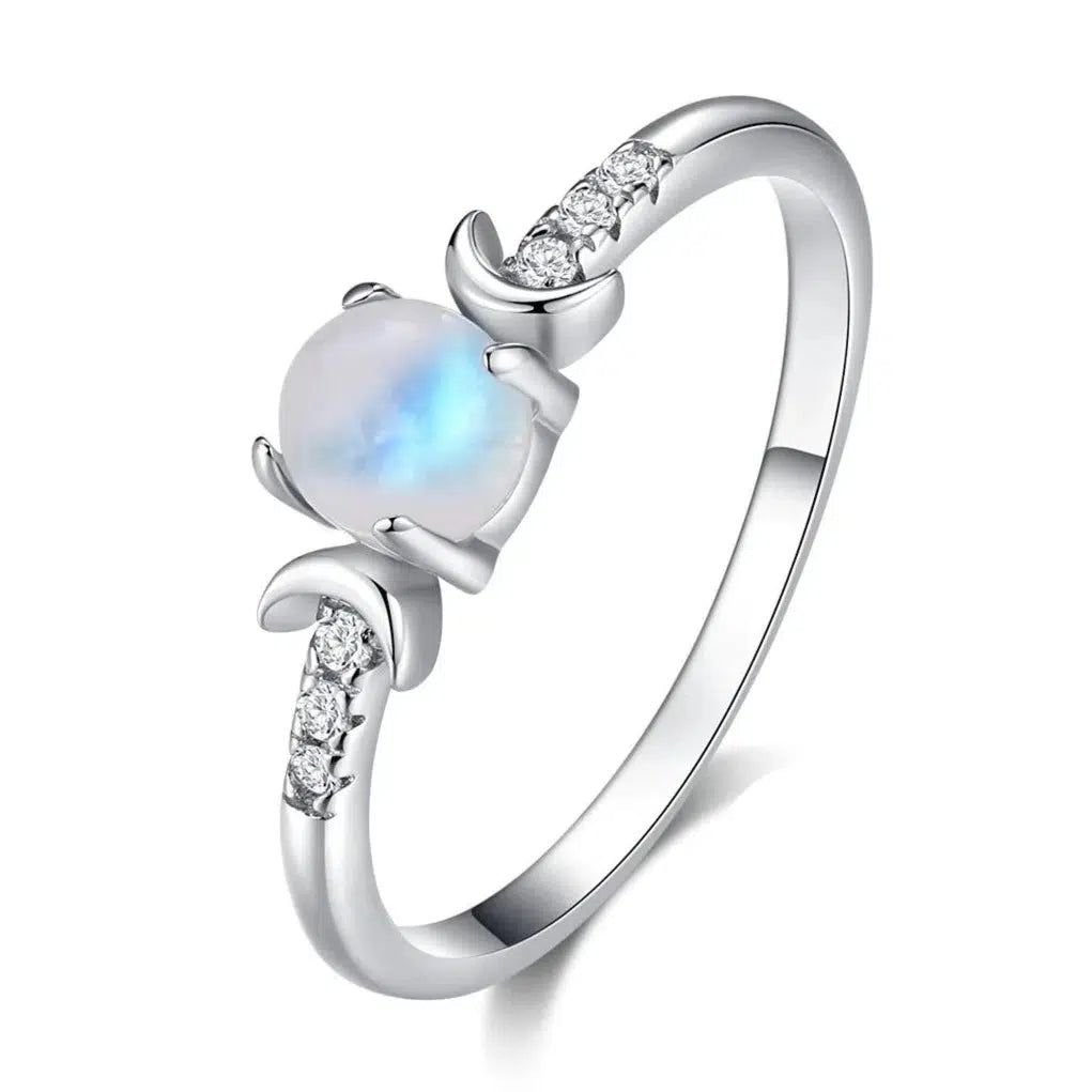 Wicca Triple moon opal ring-MoonChildWorld