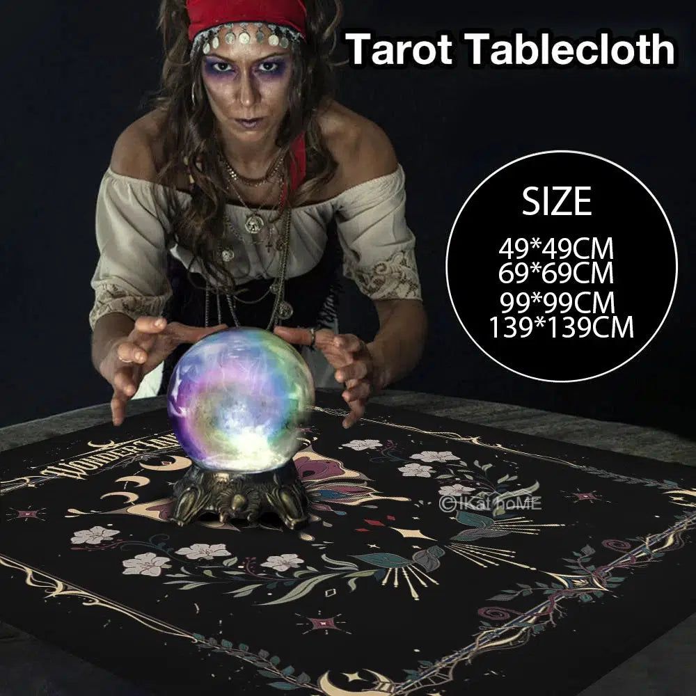 Moon Phase Butterfly Tarot card Tablecloth Wicca Table Cloth Pagan Altar Cloth-MoonChildWorld