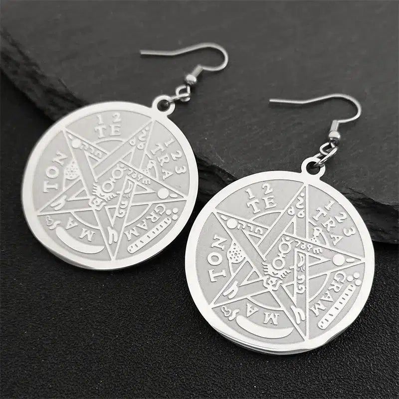 Pentagram Witchcraft Earrings-MoonChildWorld