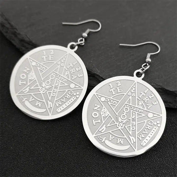 Pentacle Witchcraft Earrings-MoonChildWorld