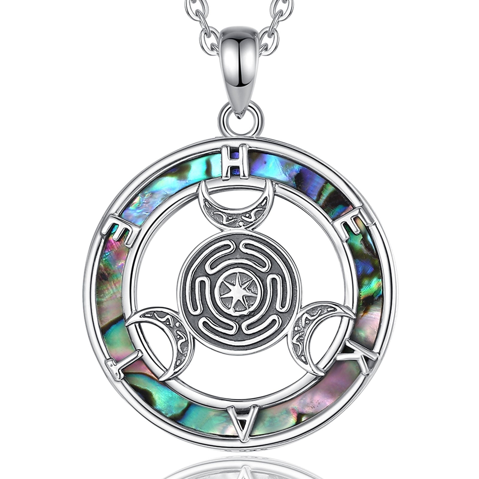 Hecate Wheel Necklace Moon Goddess Wicca Amulet Jewelry-MoonChildWorld