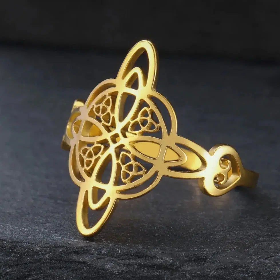 Witch Knot Triquetra Ring Witchcraft Celtics Knot Ring Amulet Jewelry-MoonChildWorld