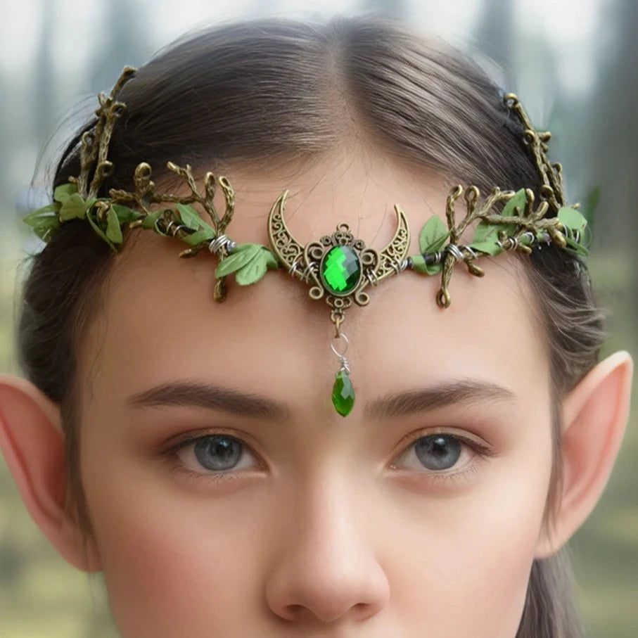 Wiccan Symbol Tiara Elf Crown Mystical Witch Hair Accessories-MoonChildWorld