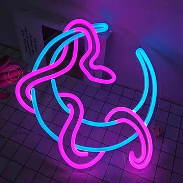 Moon and Snake LED Neon Lights Witchy Neon Signs Gothic Decor-MoonChildWorld