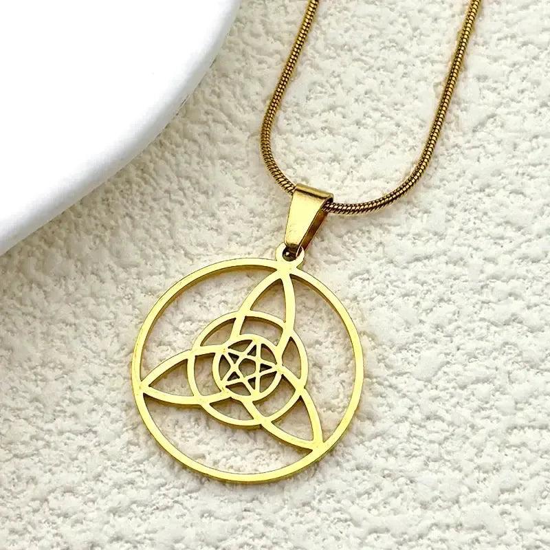 Witch's Irish Knot Necklace Triquetra Pentagram Necklace Witchcraft Jewelry-MoonChildWorld