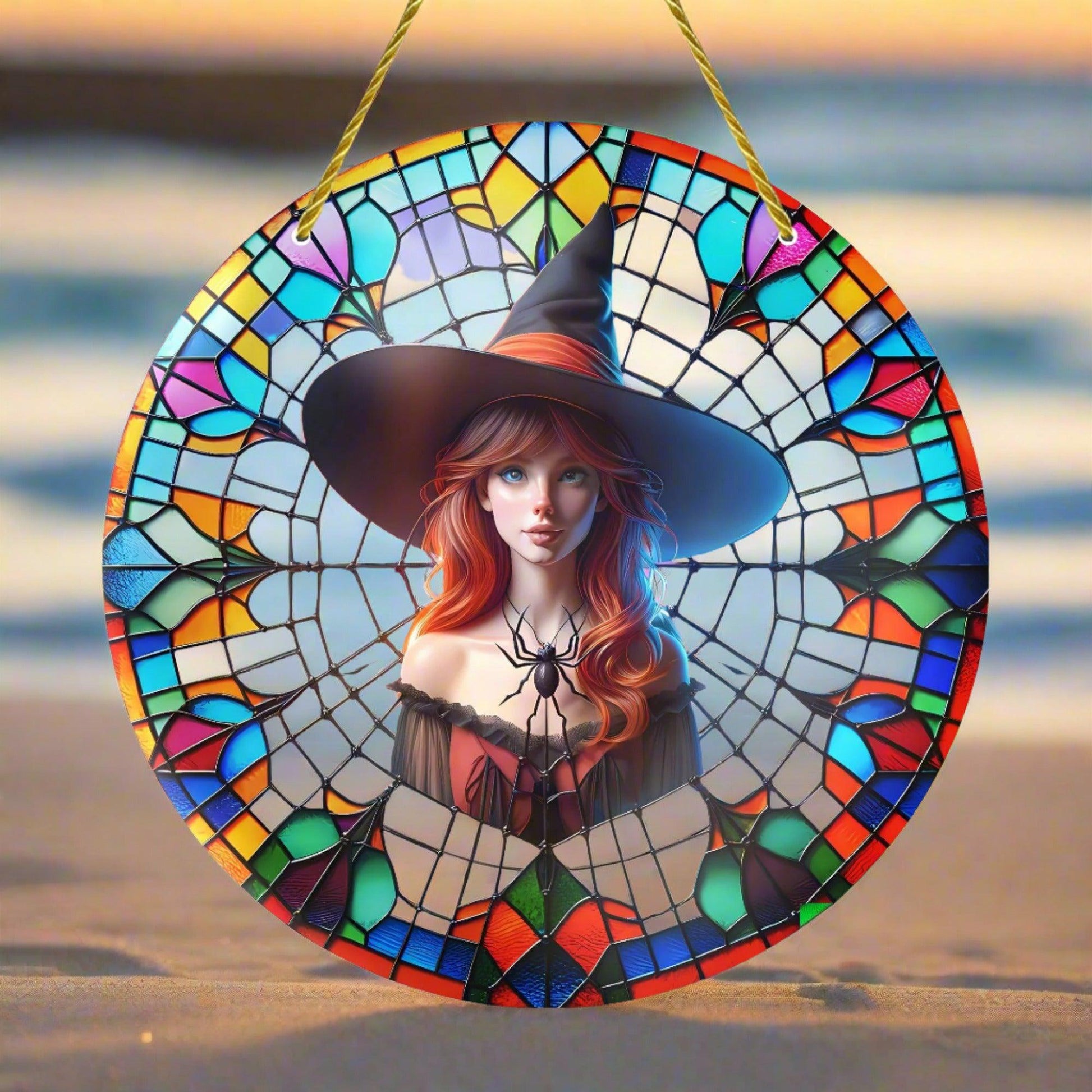 Mystic Witch Suncatcher Halloween Window Decorations-MoonChildWorld