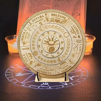 Wheel Of The Year Calendar Pagan Wooden Sign With Stand