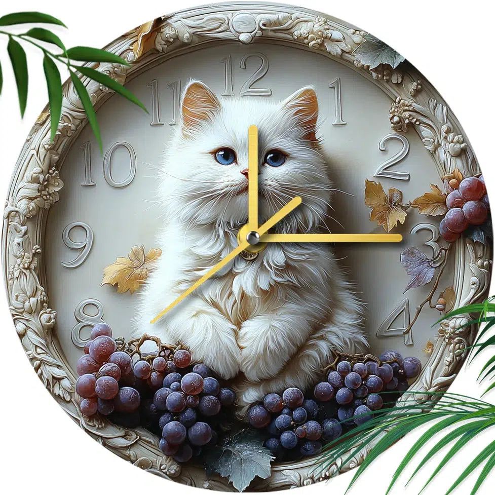 Persian Cat Wall Clock for Cat Lovers-MoonChildWorld