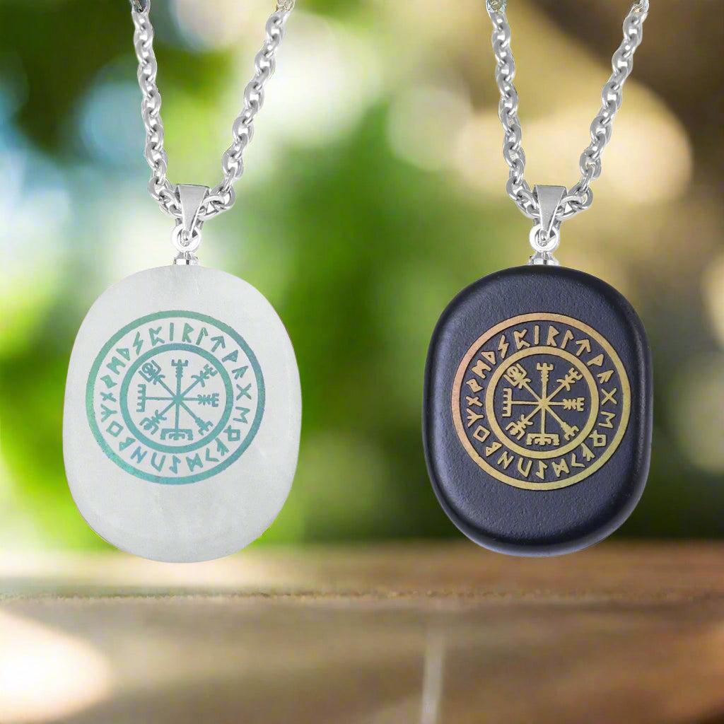 Natural Stone Necklace Obsidian Sun Moon Viking Constellations Metatron Chakra Reiki Spiritual Protection Necklace-MoonChildWorld