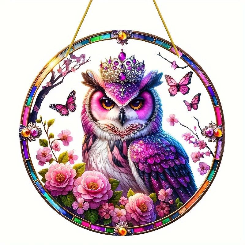 Mystic Owl Acrylic Suncatcher Witchy Window Decor-MoonChildWorld