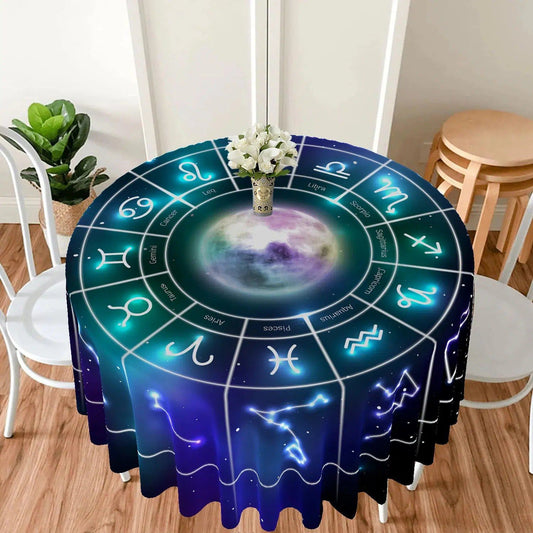 12 Constellations Circular Table Cloth Pagan Table Cover