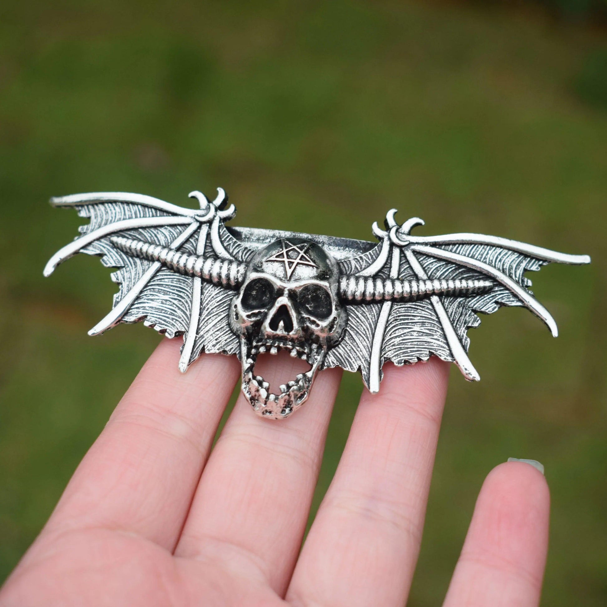 Skull Bat Gothic Witch Celtic Hair Clip Witchy Barrette Hair Accessories