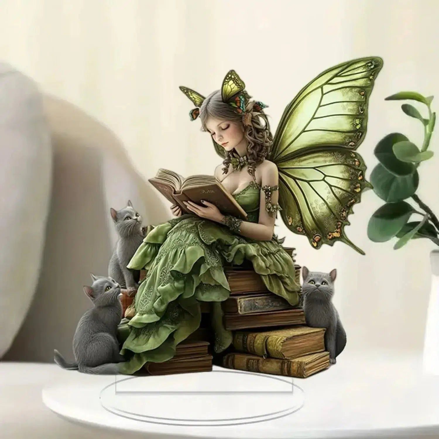 Bohamian Fairy Elf 2D Flat Acrylic Table Ornament Mystic Elves Desk Ornament Pagan Home Decor-MoonChildWorld