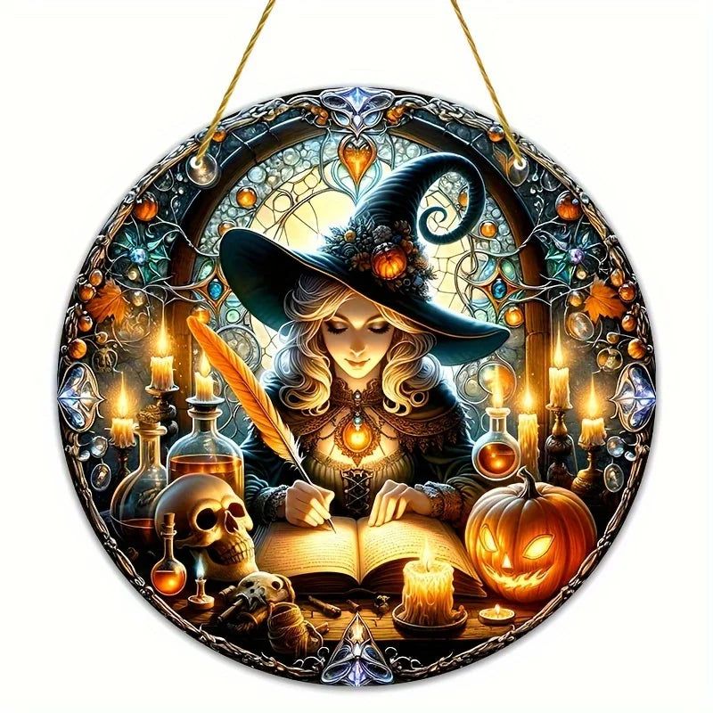 Magic Witch Suncatcher Halloween Acrylic Round Sign-MoonChildWorld