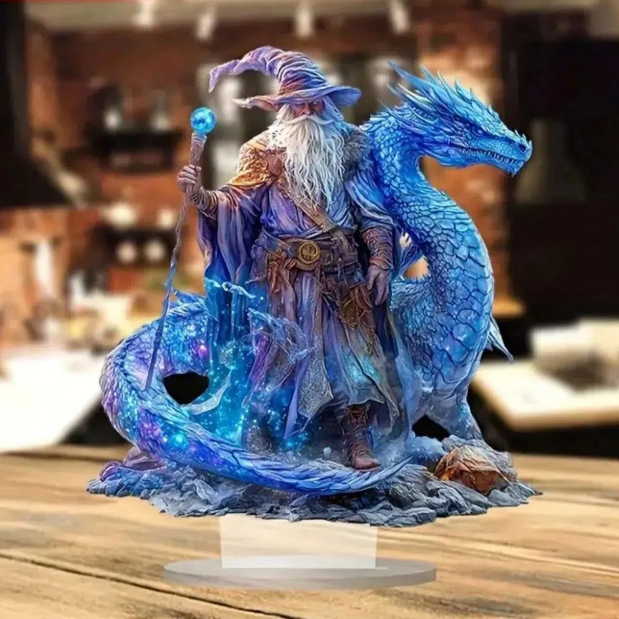 Giant Dragon 2D Flat Acrylic Figurine Dragon Table Ornament Dragon Desk Decor-MoonChildWorld