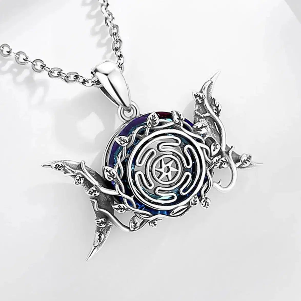 Hecate Wheel Wicca Pagan Necklace Triple Moon Goddess Necklace Witch Jewelry-MoonChildWorld