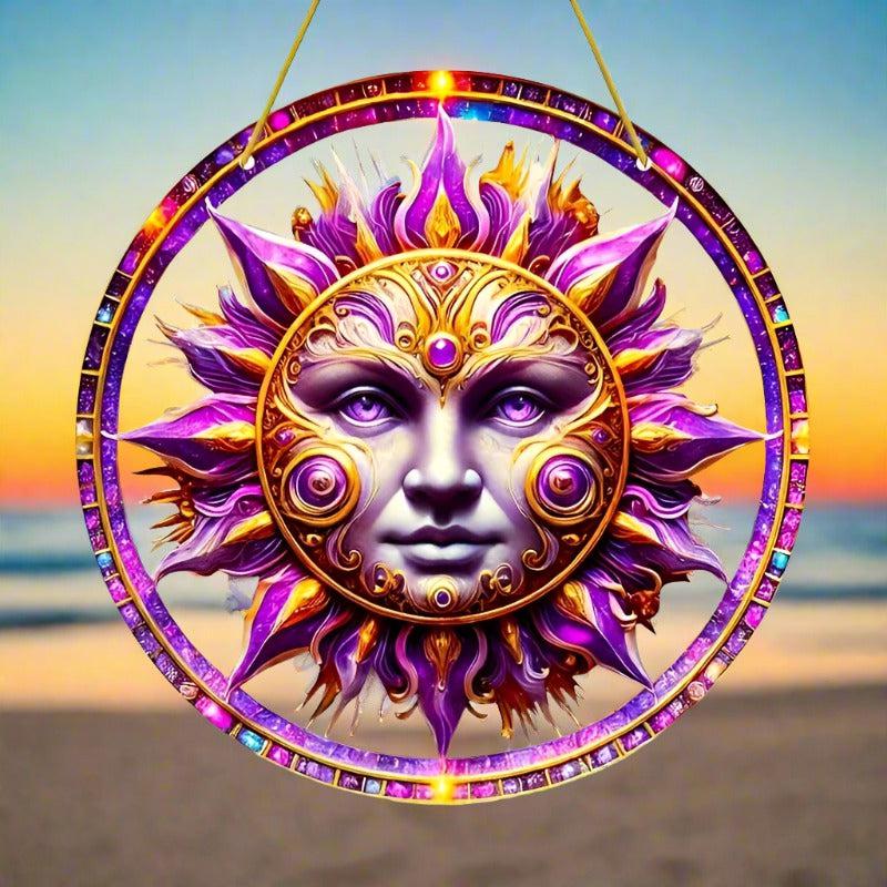 Sun Goddess Suncatcher Celestial Sun Acrylic Sign Celestial Window Hanging-MoonChildWorld