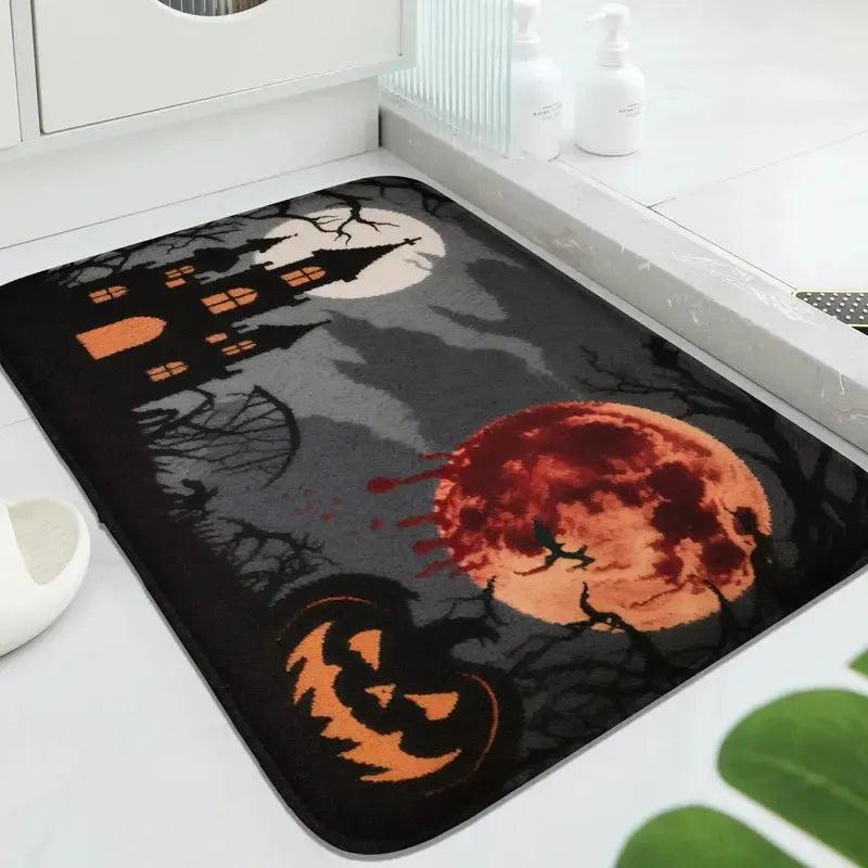 Gothic Doormat Witch Welcome Mat - Spooky Halloween Decor with Cute Scarecrow and Bat-MoonChildWorld