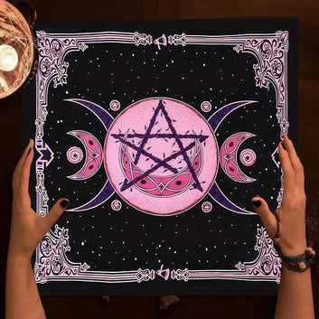 Mystical Triple Moon Wicca Altar Cloth Tarot Card Table Cloth Pagan Witchcraft Astrology Oracle Card Mat