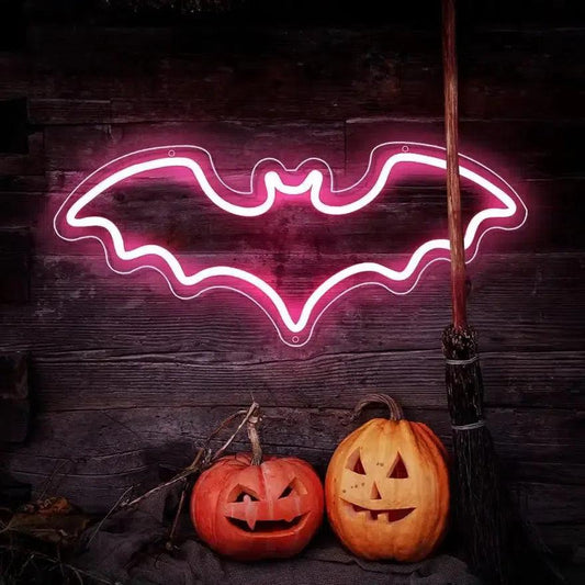 Gothic Bat LED Neon Lights Witchy Bat Neon Signs Halloween Decor