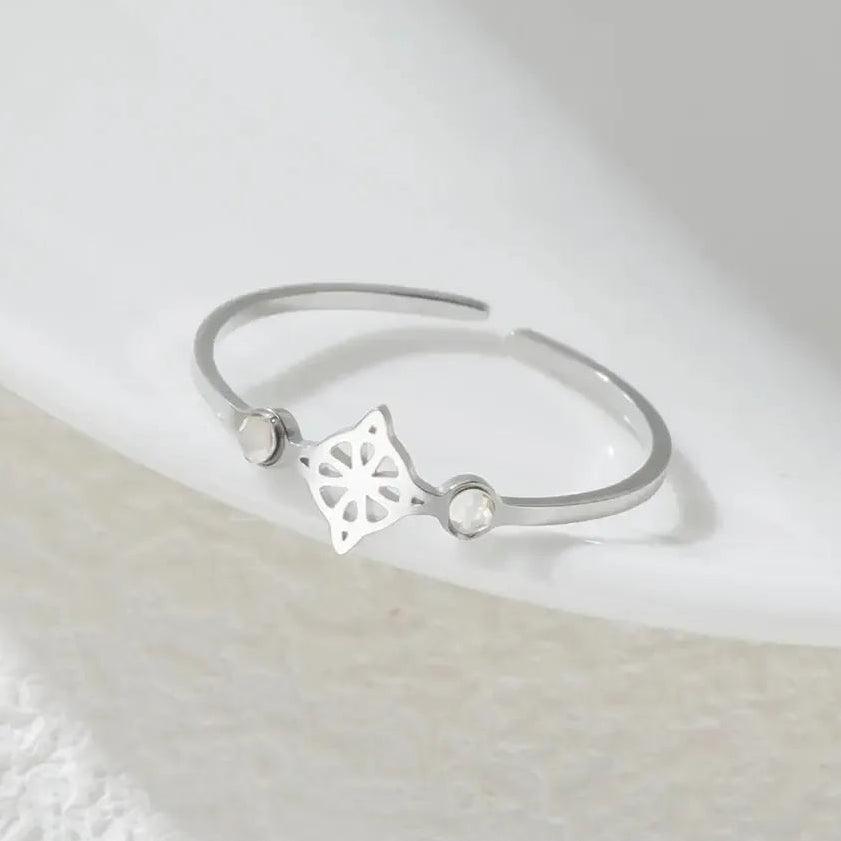Clear Zircon Witch Knot Ring Witchcraft Jewelry-MoonChildWorld