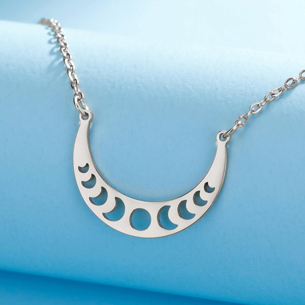 Moon Phase Triple Moon Goddess Necklace Pagan Wiccan Jewelry-MoonChildWorld