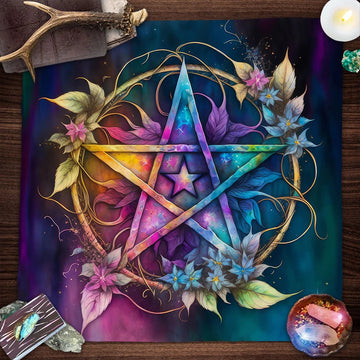 Pagan Pentacle Tarot Card Tablecloth Wicca Altar Cloths Divination Tarot Card Table Cloth-MoonChildWorld