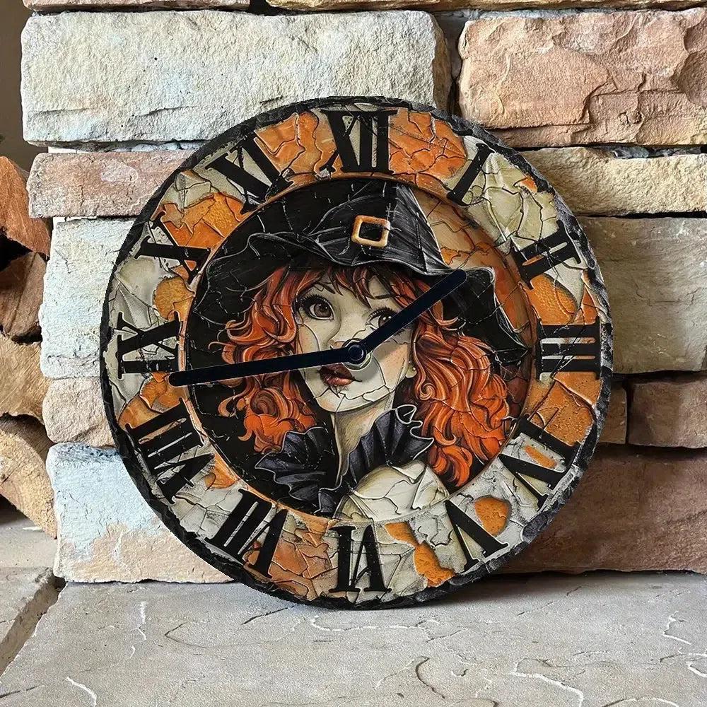 Vintage Witch Wall Clock for Halloween Home Decorations-MoonChildWorld