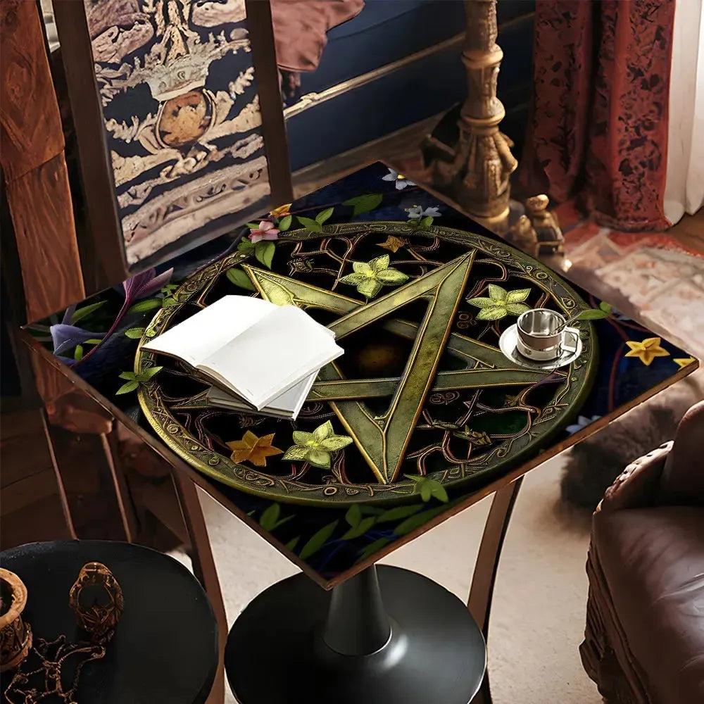 Witchcraft Pentagram Tarot Tablecloth Pagan Pentacle Altar Cloth Wicca Divination Cloth-MoonChildWorld