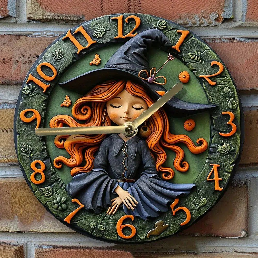 Cute Witch Wall Clock Mystic Witch Home Decor-MoonChildWorld