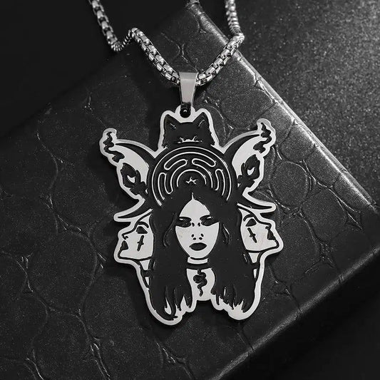 Moon Goddess Hekate Pagan Necklace Greek Mythology Jewelry