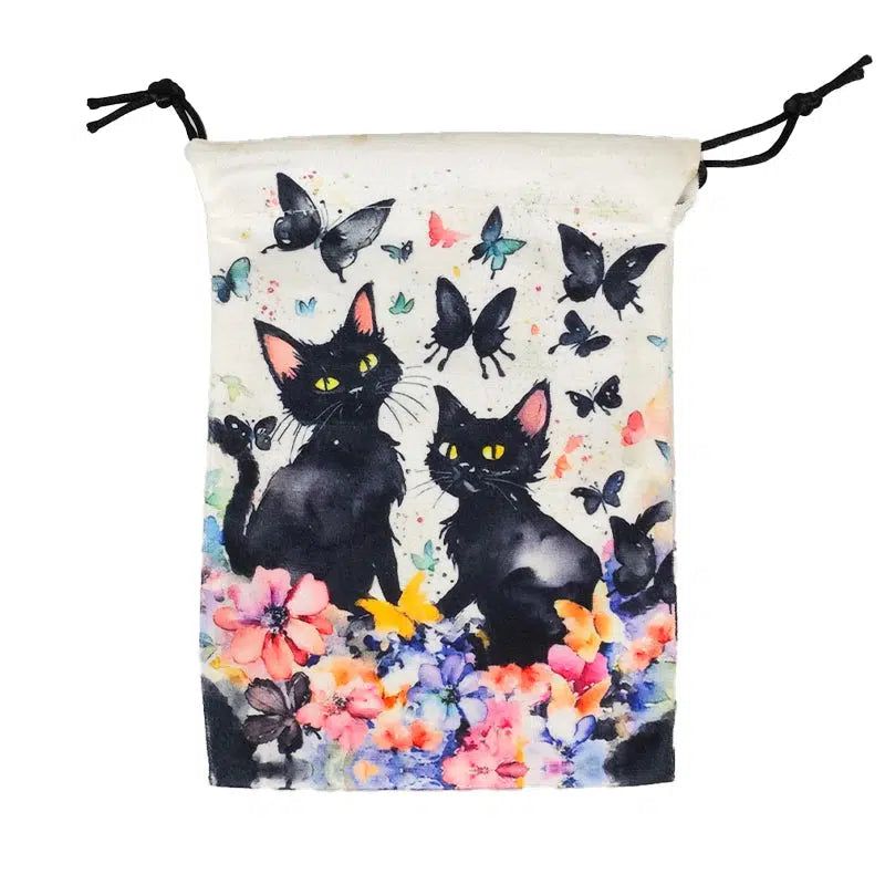 Tarot Card Storage Bag Black Cat Wicca Tarot Pouch-MoonChildWorld