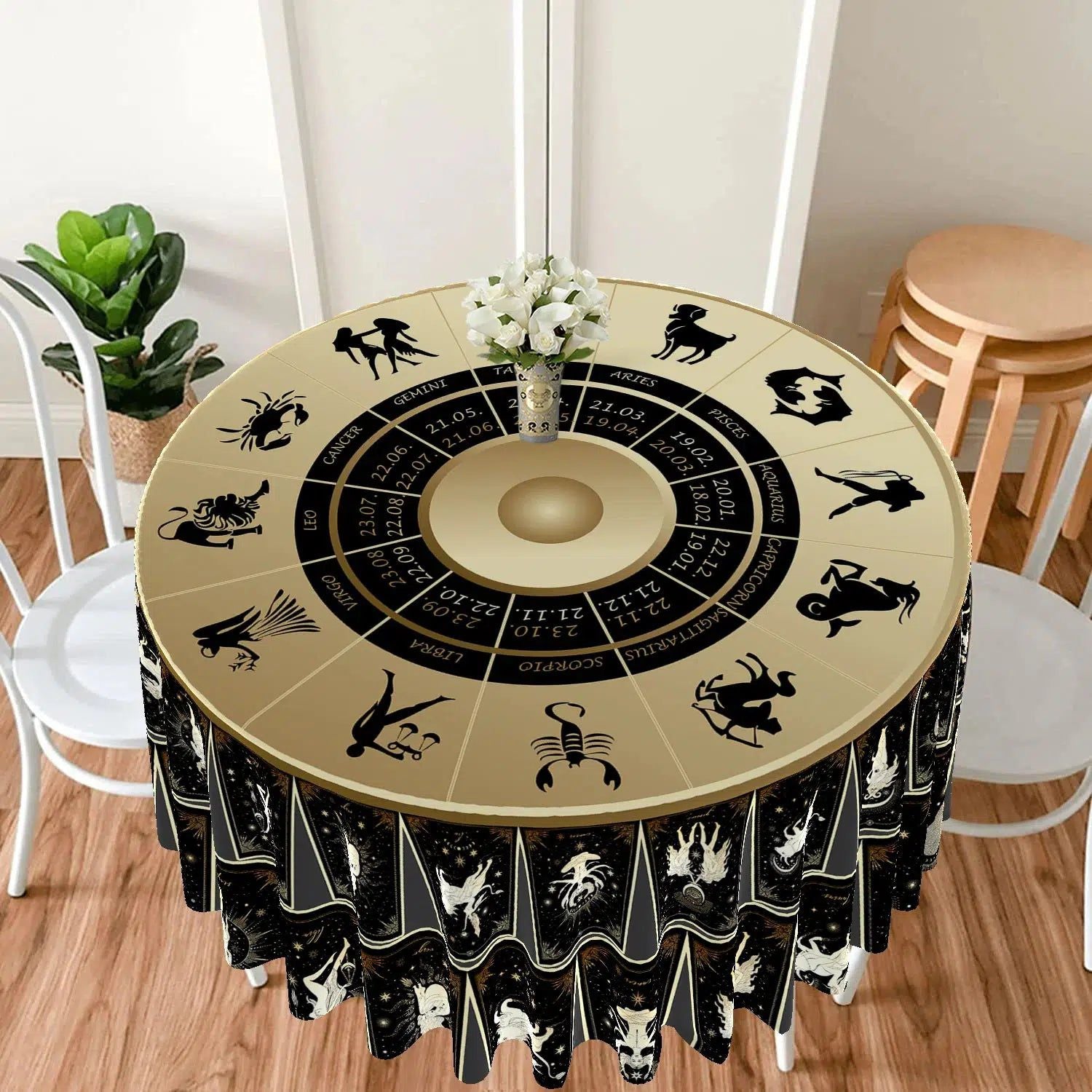 Tarot Circular Table Cloth Pagan Table Cover-MoonChildWorld