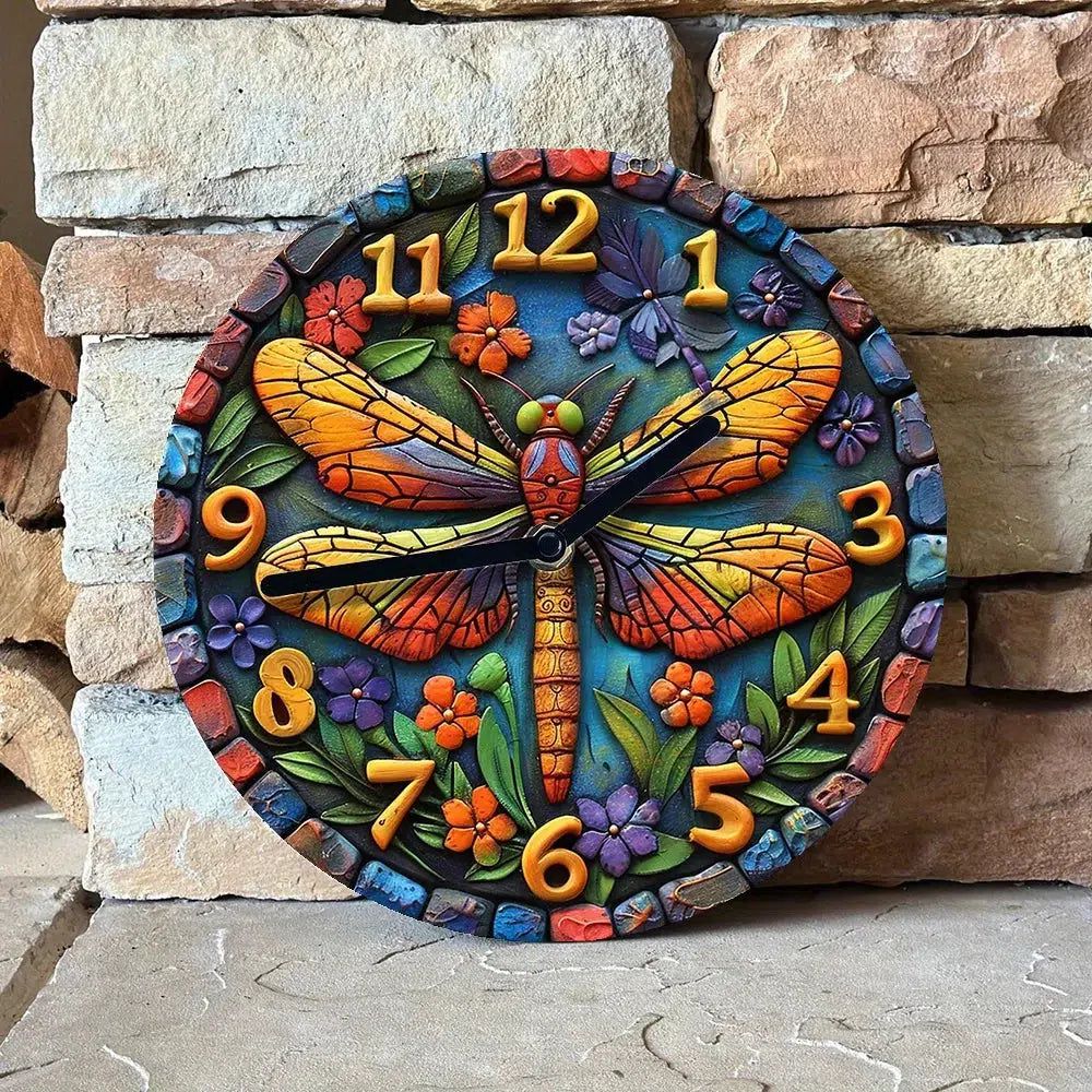 Silent Dragonfly Wall Clock-MoonChildWorld