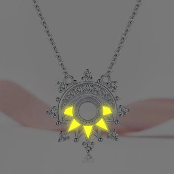 Glow in the dark Sun Moon Necklace Wicca Pagan Jewelry