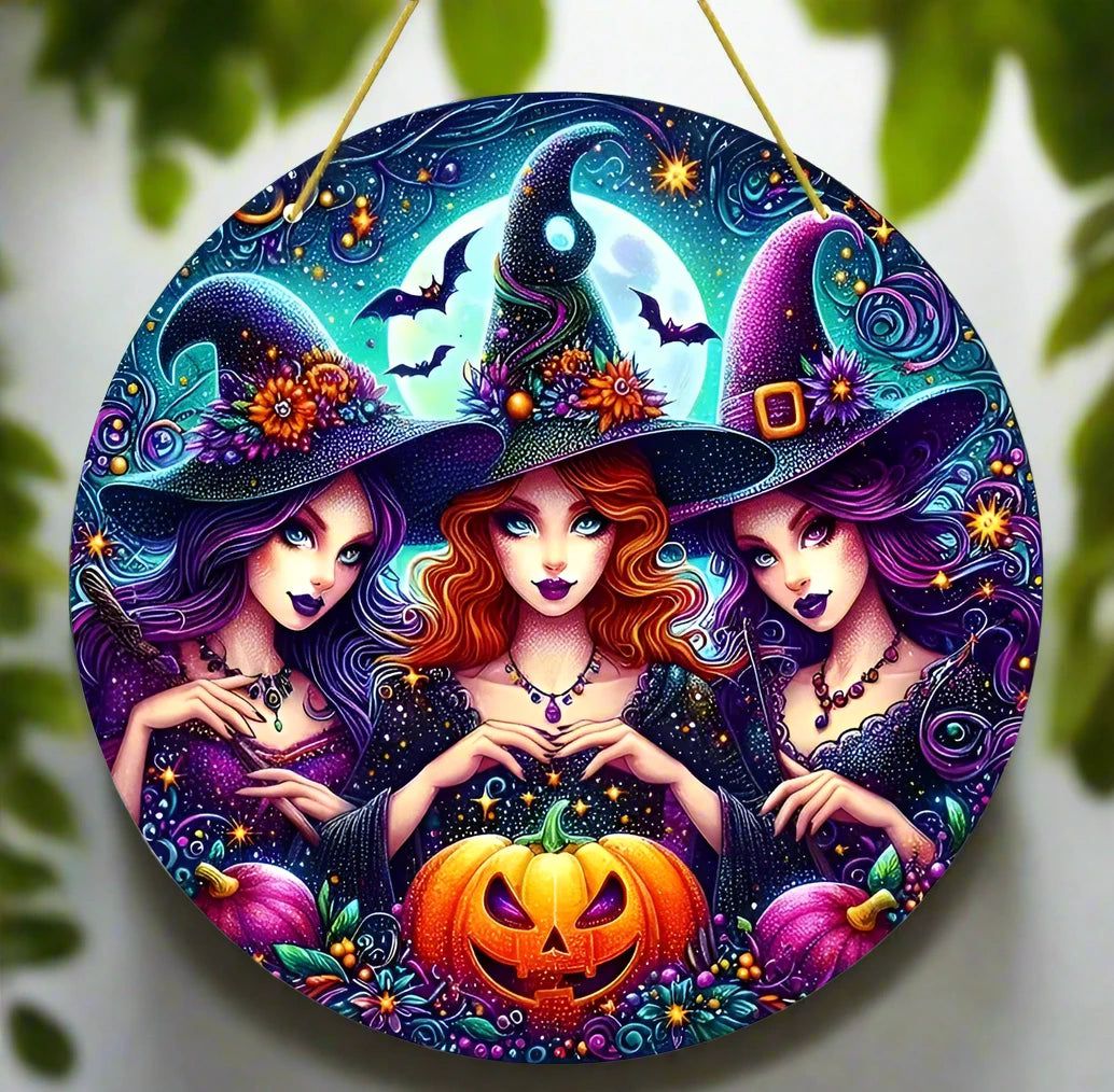 Enchanting Witch Wooden Sign Halloween Hanging Sign Mystic Wood Sign-MoonChildWorld