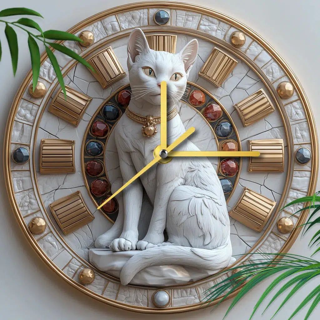 Sphynx Cat Wall Clock for Cat Lovers Christmas Decorations-MoonChildWorld