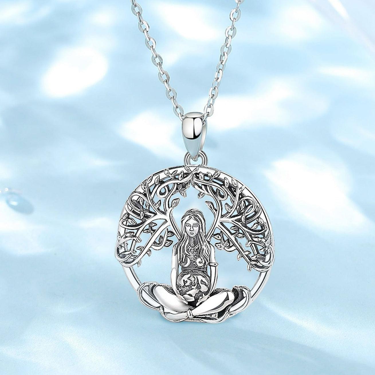 Mother Earth Necklace Pagan Jewelry-MoonChildWorld