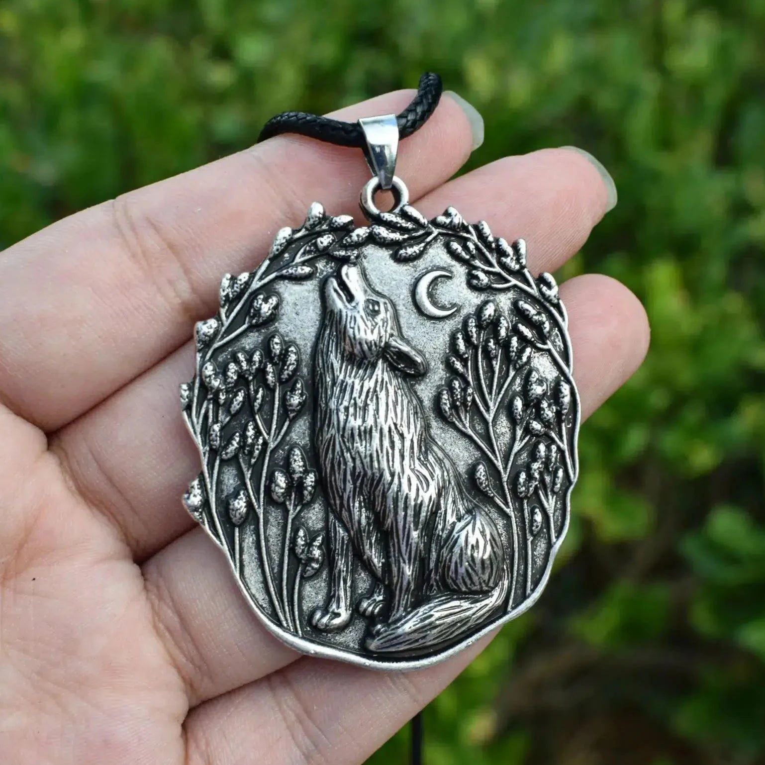 Moon Wolf Necklace Spirit Wolf Jewelry-MoonChildWorld