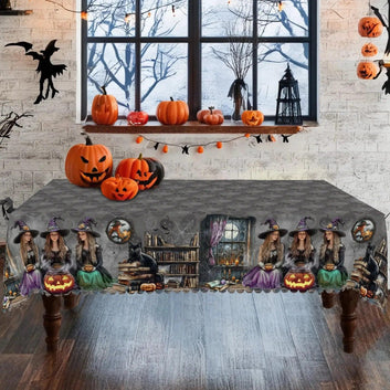 Hocus Pocus Witch Halloween Tablecloth - Gothic Witchy Tablecloth Table Decoration
