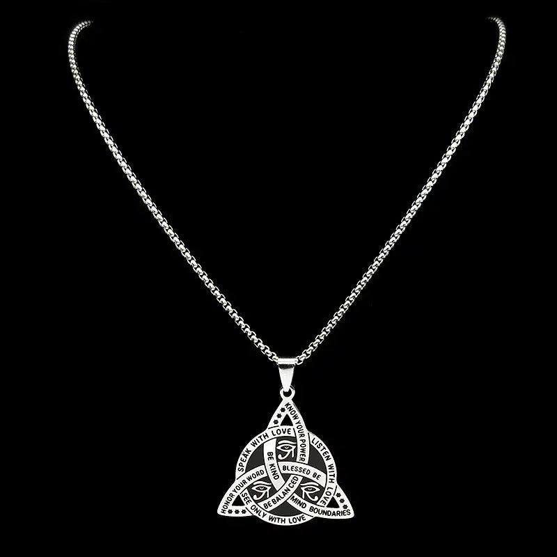 Eye of Horus Necklace Triquetra Celtic Knot Witchcraft Necklace-MoonChildWorld