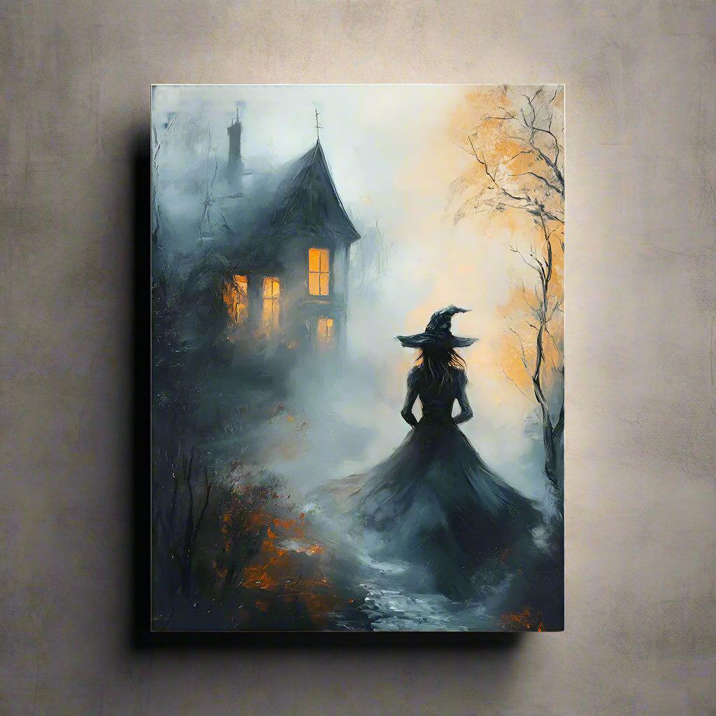 Dark Witch Posters Spooky Mystic Witch Wall Art Print Dark Academia Gothic Victorian Canvas Painting Halloween Decor-MoonChildWorld