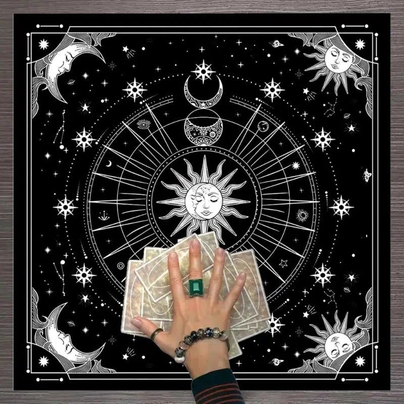 Sun Moon Tarot Card Tablecloth Astrology Wicca Altar Cloth-MoonChildWorld