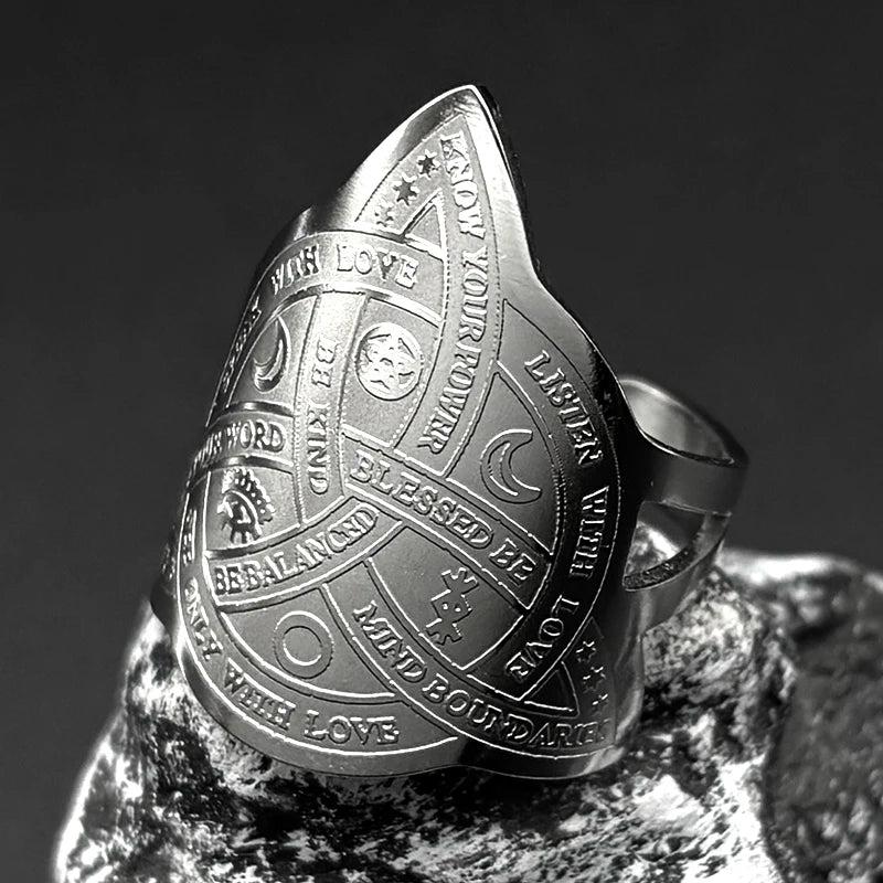 Witch Celtic Knot Triquetra Rings Witchcraft Protection Ring Wicca Pagan Jewelry-MoonChildWorld