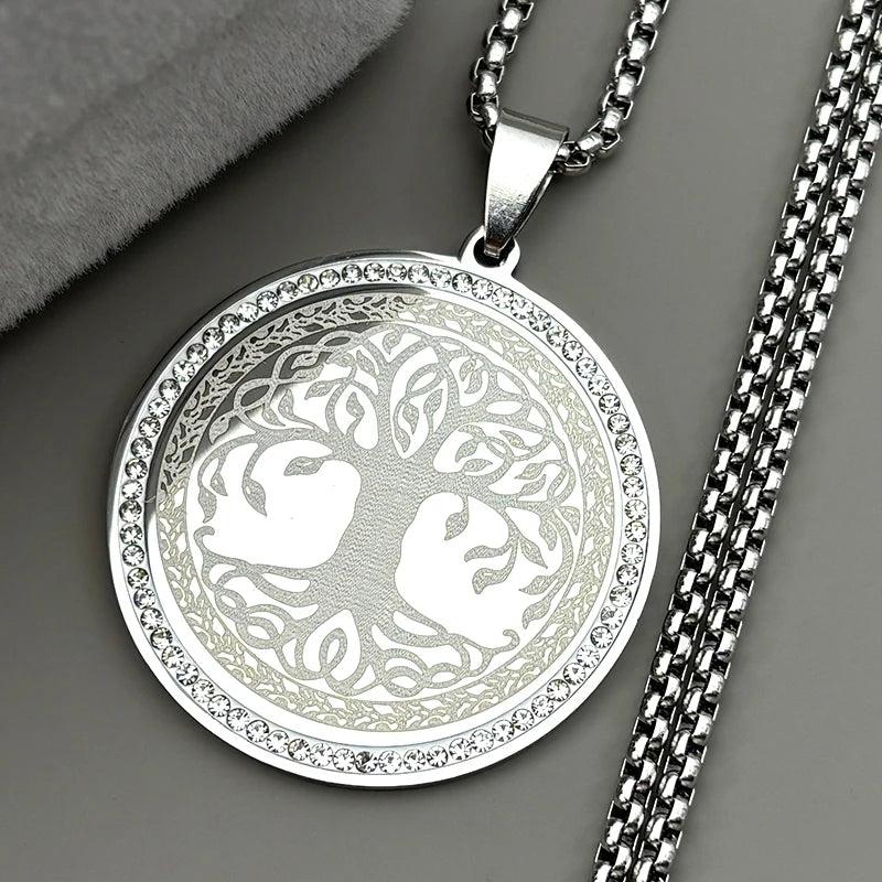 Rhinestone Tree of Life Necklace Wicca Pagan Jewelry-MoonChildWorld
