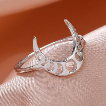 Crescent Moon Phases Witch Ring-MoonChildWorld