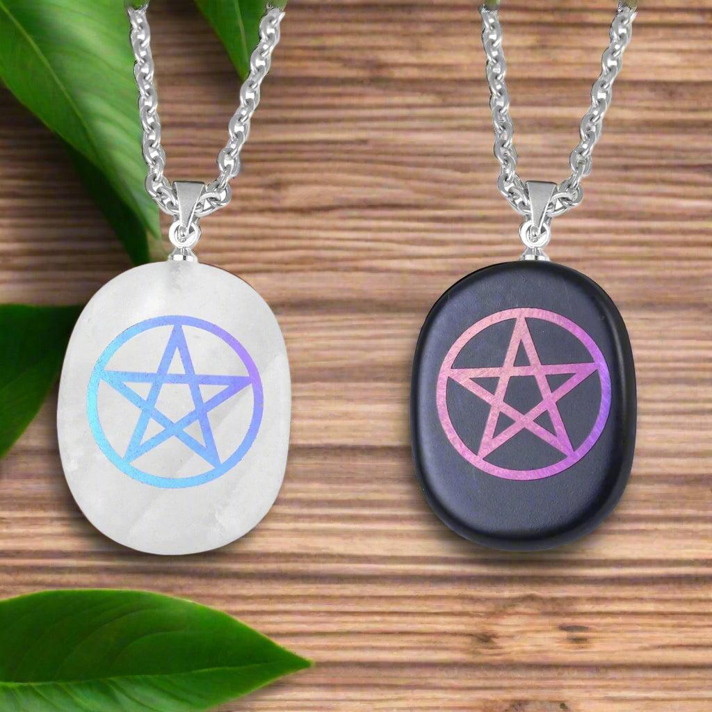 Natural Stone Necklace Obsidian Sun Moon Viking Constellations Metatron Chakra Reiki Spiritual Protection Necklace-MoonChildWorld